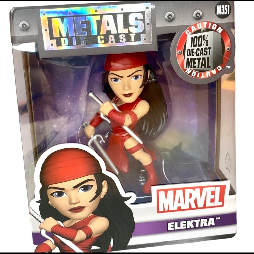 NIB NWT Marvel Elektra Metals Die Cast 4” M351 Action Figure Figurine Jada Toys